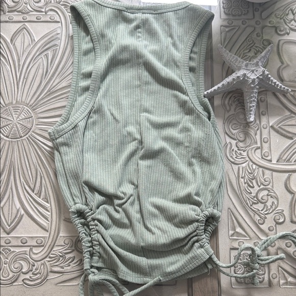 Forever 21 Light Sage Ribbed Drawstring Tank Top - Picture 4 of 6